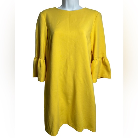 ZARA size small bright yellow dress‎ with bell sleeves - Picture 1 of 5